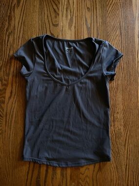 YoungLA Women's Short Sleeve Scoop Neck Tee in Charcoal